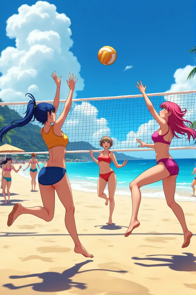 How Anime Women Playing Beach Volleyball