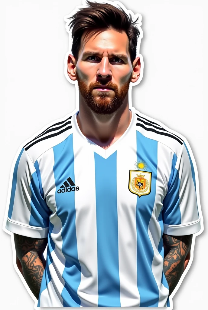 sticker, Messi, argentinian shirt, simple backround
