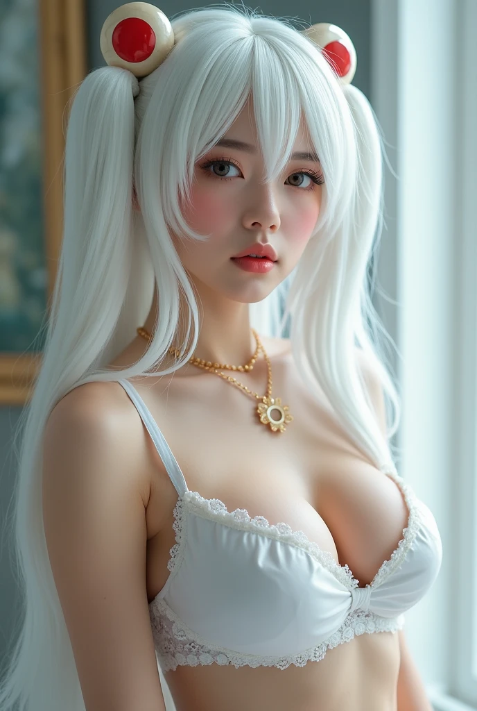 Cosplay、Usagi is a character from Sailor Moon、White and beautiful skin、Small areola、hairless labia、