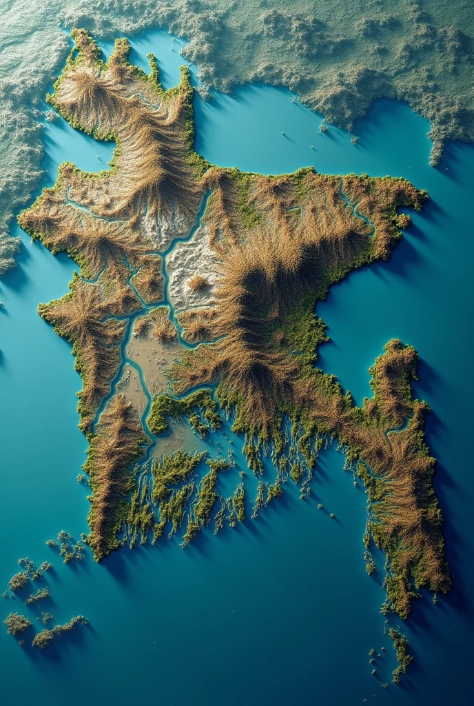 Bangladesh map is affected by floods