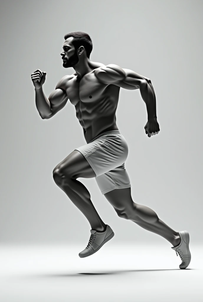 make me a prompt of a athlete with complete body hands face and foot side view or front view whole body