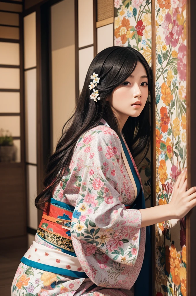 Floral and geometric patterns expressing the modern Japanese style of Yamato Nadeshiko