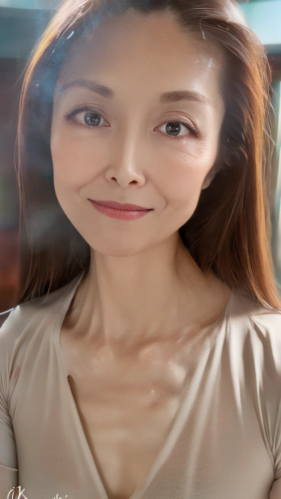 Beautiful and handsome woman, ((best quality, 8K, masterpiece:1.3)), Beautiful woman, 1 female, Huge breasts:1.3, Slim body:1.1, Elastic dark brown hair, (take a shower, Wet, Wet clothes:1.1), The face is rich in detail, Delicate lips, Fine particles, Double eyelids