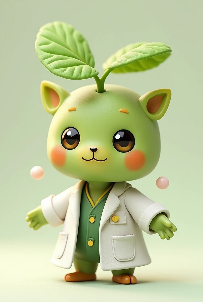 Camphor　Cute mini character　I'm wearing a lab coat