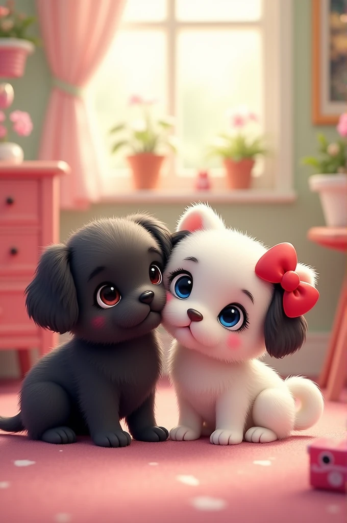 Two black shih tzu puppies
hello kitty