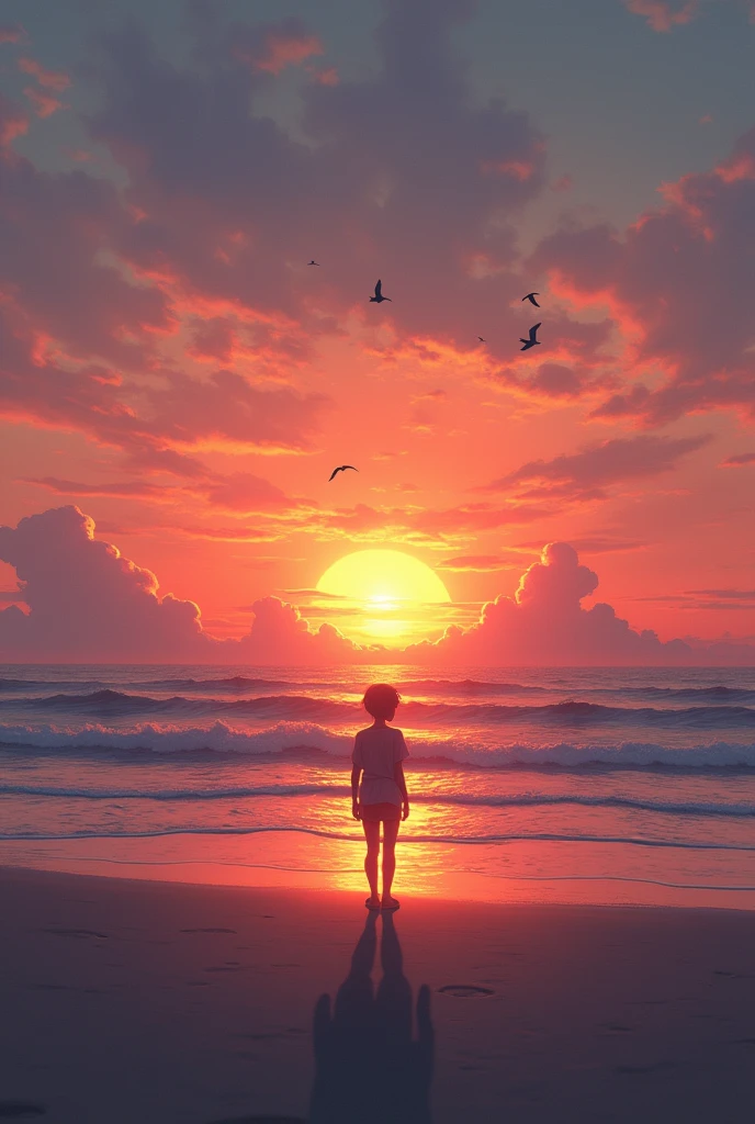 Watching the sunset on the beach