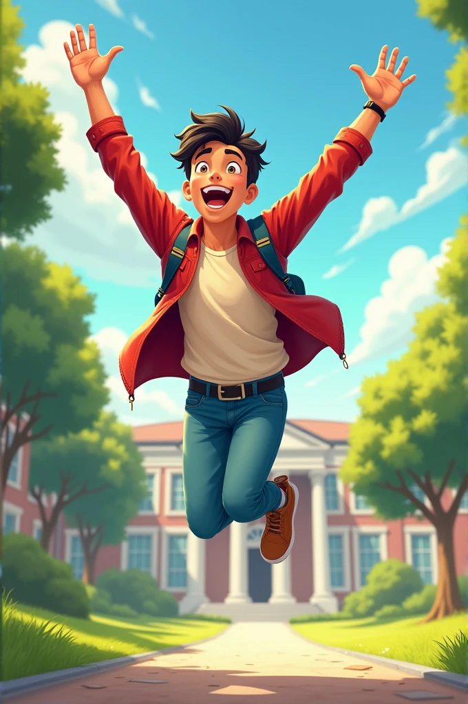 As soon as Golu reached college, he started jumping with joy...!
