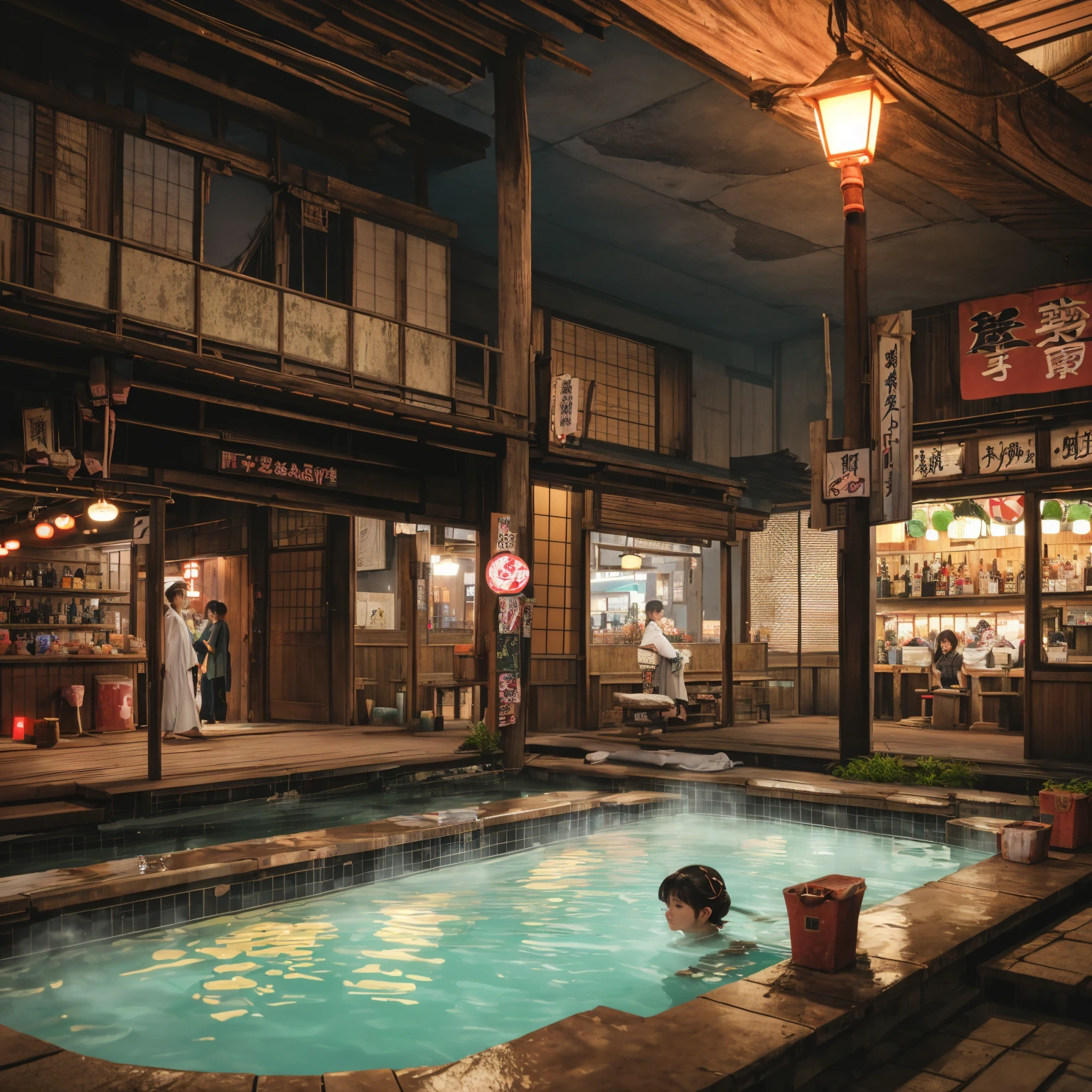 (((masterpiece、Highest quality)))、Cute girls gather、Three girls in summer clothes、beautiful girl、((Detailed and cute face、Big beautiful eyes))、((horrorp、Showa Retro:1.2、Haunted house:1.2、Hot Spring Town、Hot spring facilities、Special baths、stage))、Places to visit in Japan、(Detailed and cute face:1.3、Nipples、Pussy、Anal)、(Poor conditions、smile、Japan's poor neighborhoods、Dim and unsanitary、Standing Bar、みんなで楽しくdiet、Crumbling underground shopping mall:1.3)、屋台のdiet店、stage、sewage、Dirty shop、street vendors、Unsanitary and abandoned city、smile、diet、Poor person々