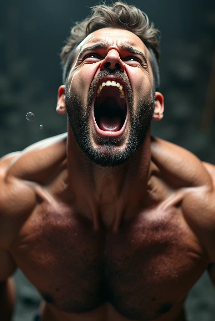 create a man screaming like an alpha