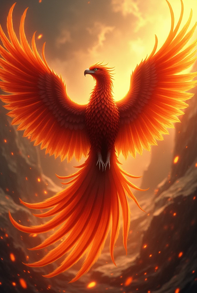 Create a eye-catching image of pheonix bird.
