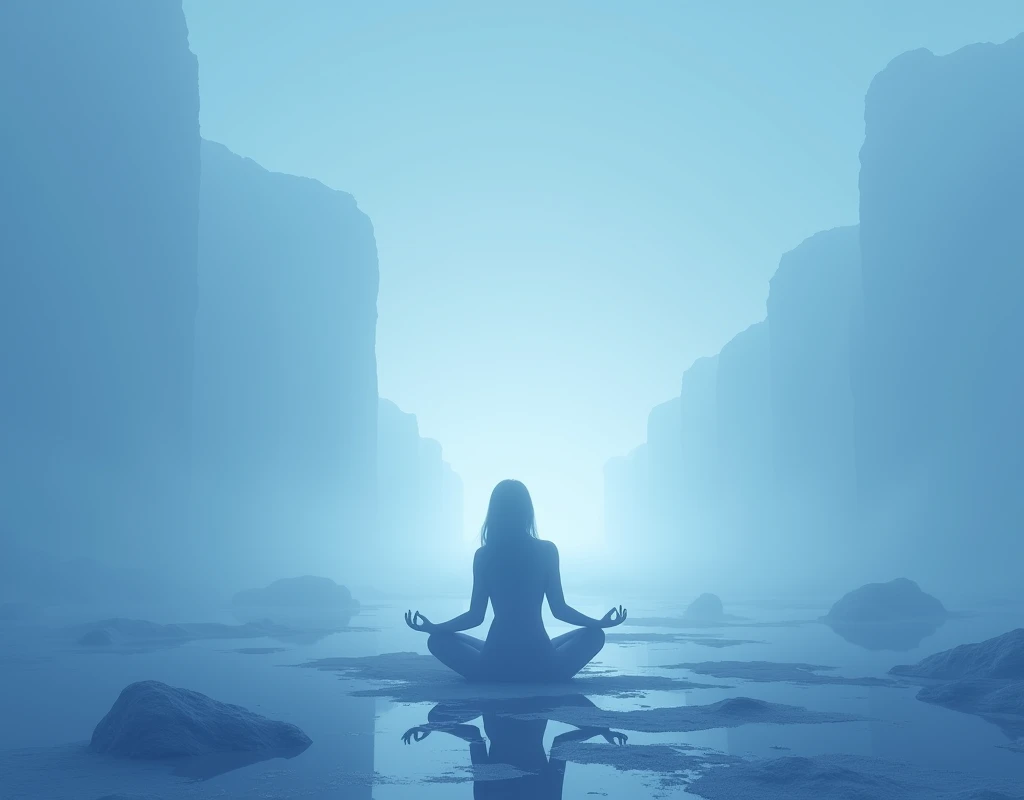 Ethereal Silence Symphony - Tranquil, Ambient, Minimalist, Blue, introspective