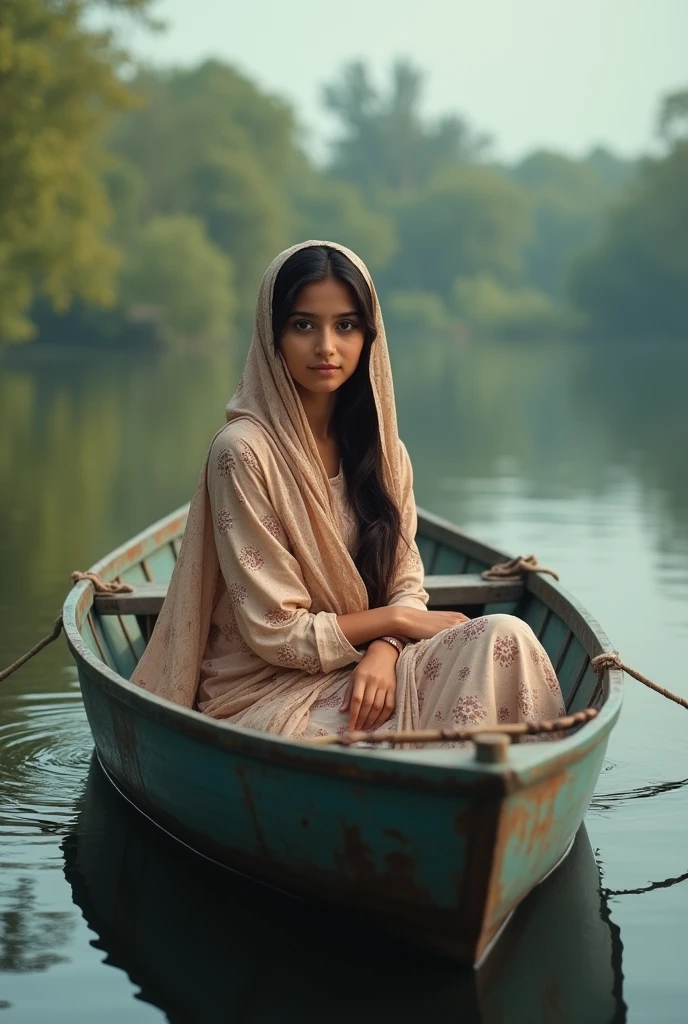 A pakistani girl name iman ali in boat looks awesome