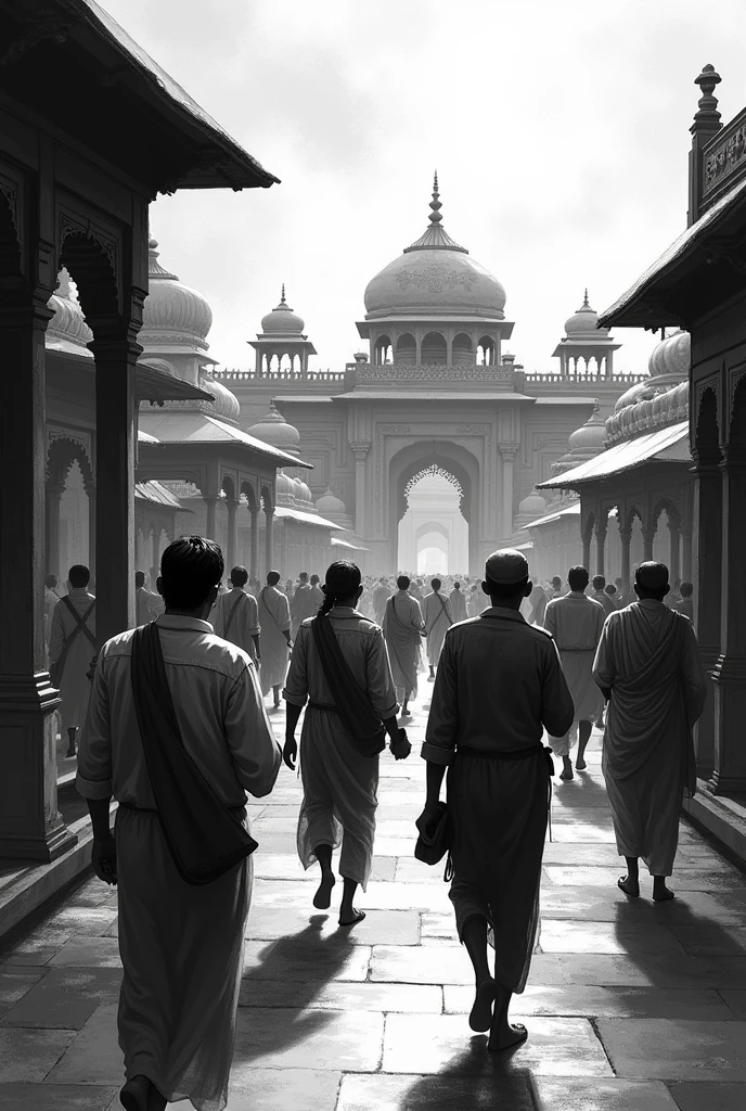 Generate an indian picture with black and white in high quality