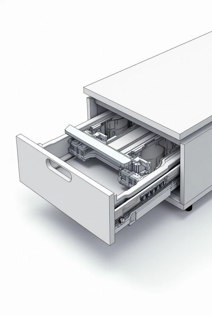 Draw a picture of a drawer pointing and showing the tracking block for compressing files