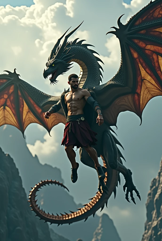 Man wrapped around a dragon