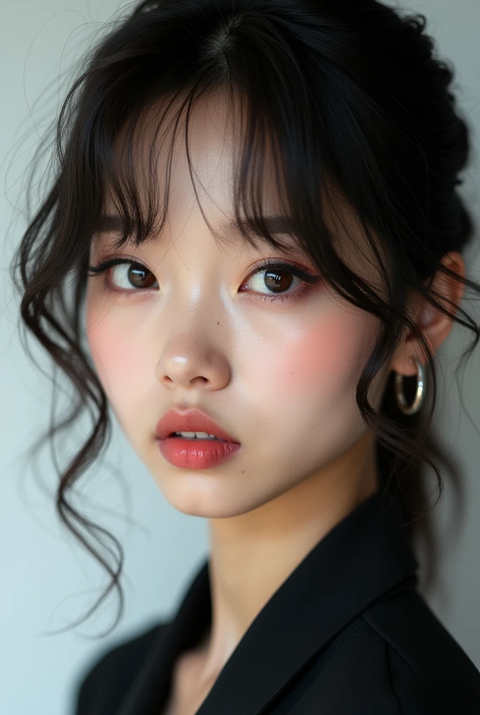 Japanese girl group member,Square jaw、Hot lips、Age 25