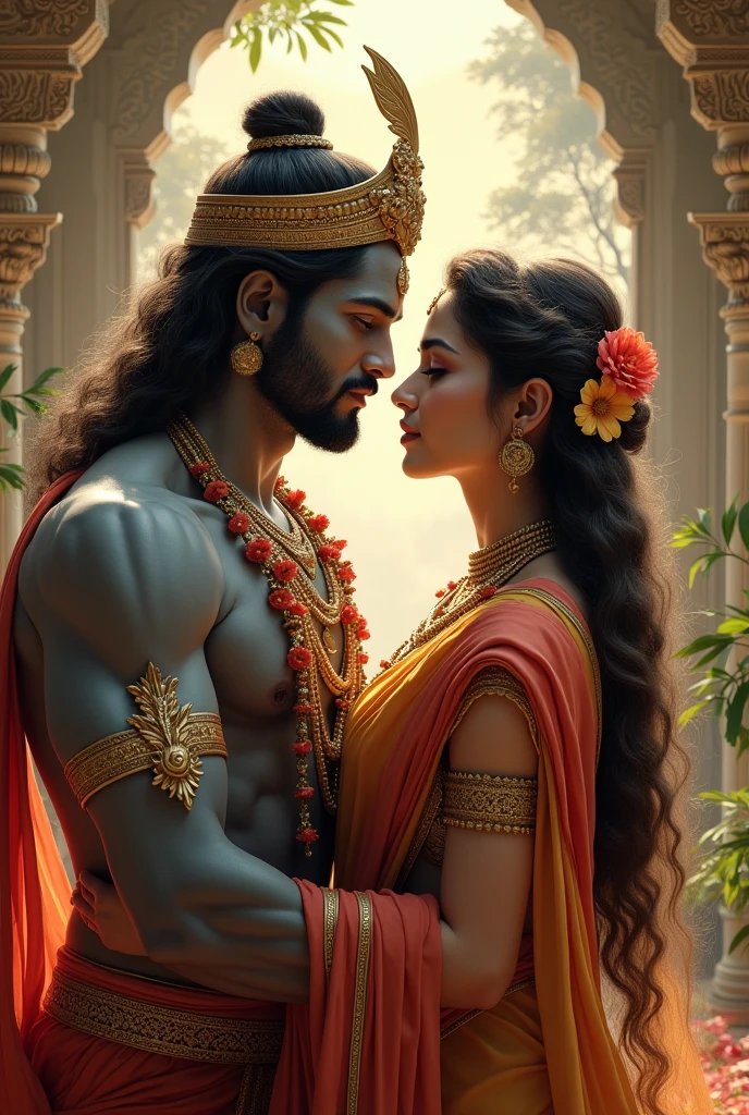 Generate realiastic hindu god RAM and sita looking