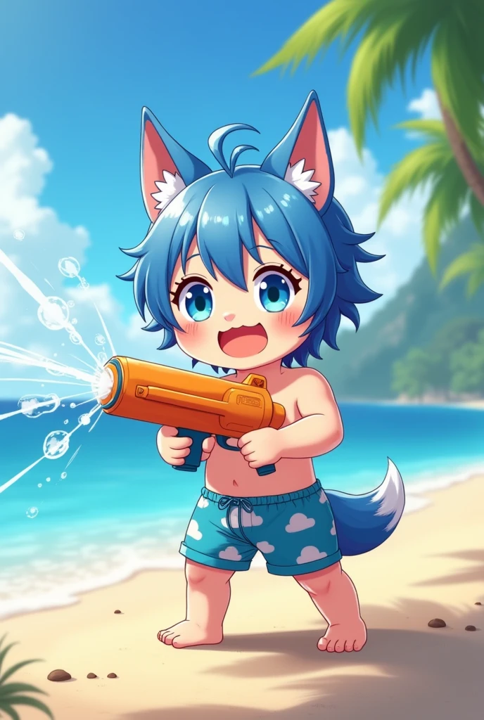 score_9,score_8_up,score_7_up, source_cartoon, source_furry, cat boy, cat tail, dark blue hair, spike hair, large long braid ponytail, spike side hair, furry, blush, looking at viewer, smile, 1boy, cat ears, furry male, white body fur, ((flower on hair, dark blue strapless fringed bandeau bikini)), beach, clear sky, blue eyes, blush, :3, navel, femboy, cute, furry, solo, v, open mouth, smile, looking at viewer, leg up, navel, male focus, 1boy, furry boy, full body, feets with three toes, 3 toes, dynamic action shot, speed lines, motion blur, bird eye view, ((prepare to fight pose, most powertfull, aura & energy ball)),