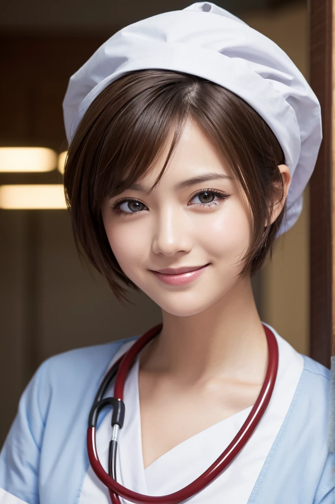 One person, Short Hair High Resolution, Gaze, smile, Nurse 