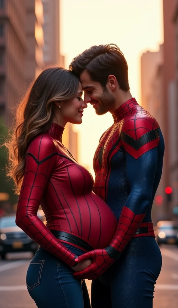 Spider-Man couple 9th month pregnant attractive pics 