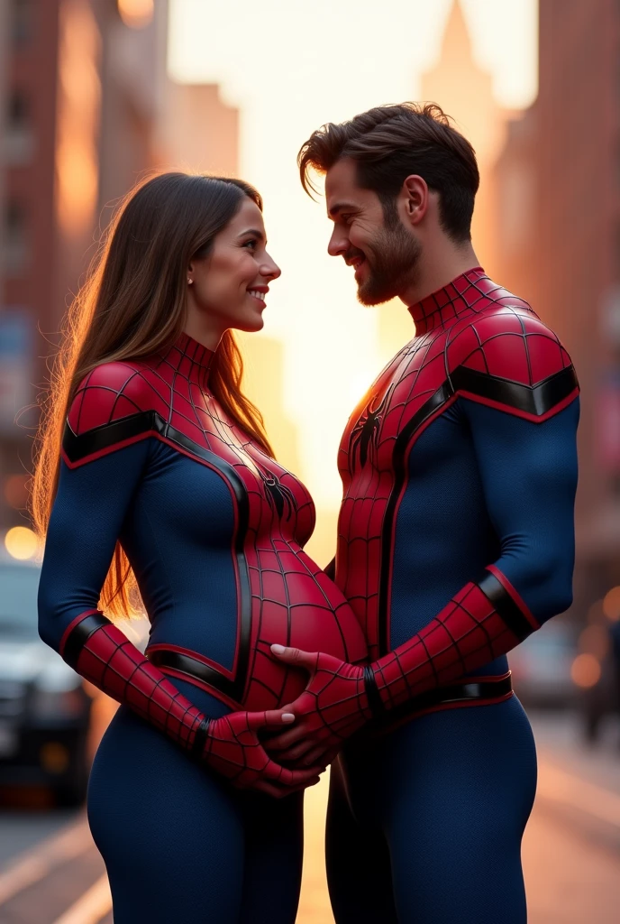 Spider-Man couple 9th month pregnant attractive pics