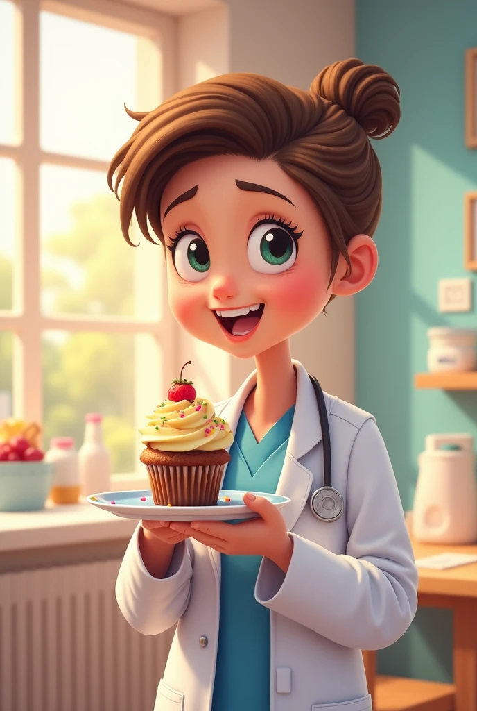 Cute doctor eating cupcake 1:1