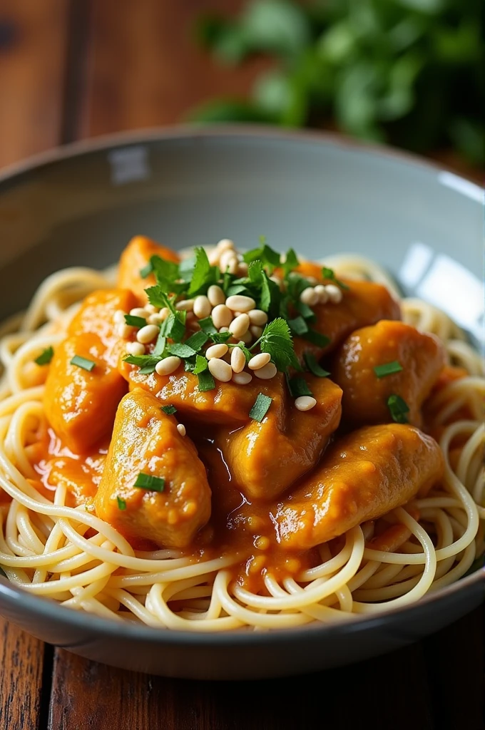 Chicken Panang Sauce Noodles
