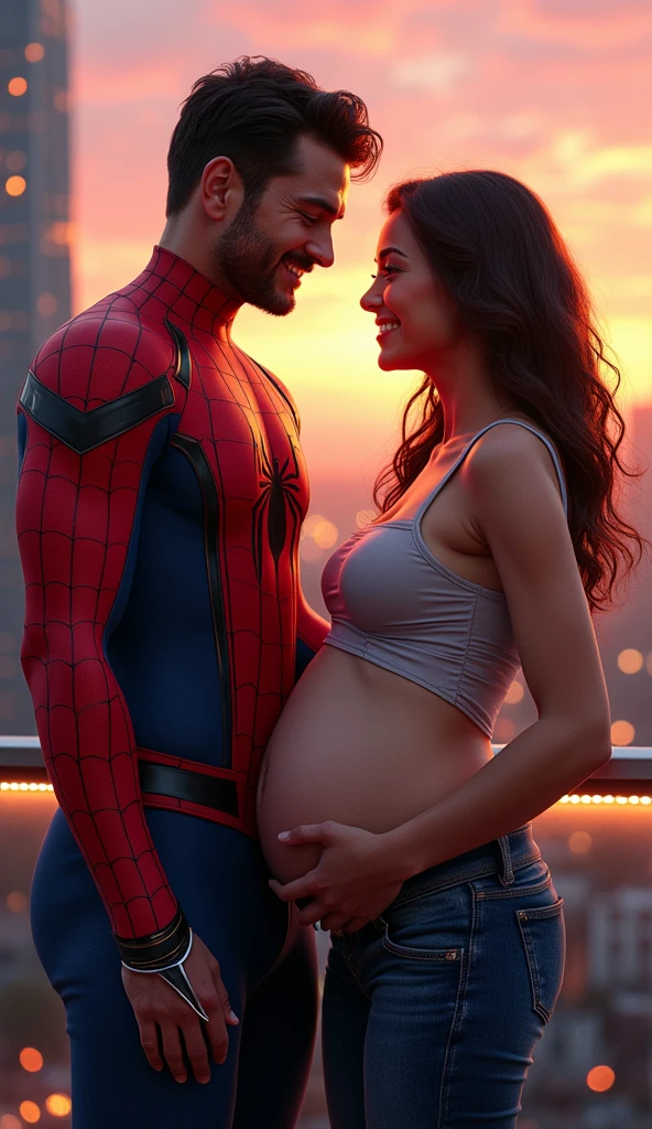 Spider-Man couple 9th month pregnant attractive pic