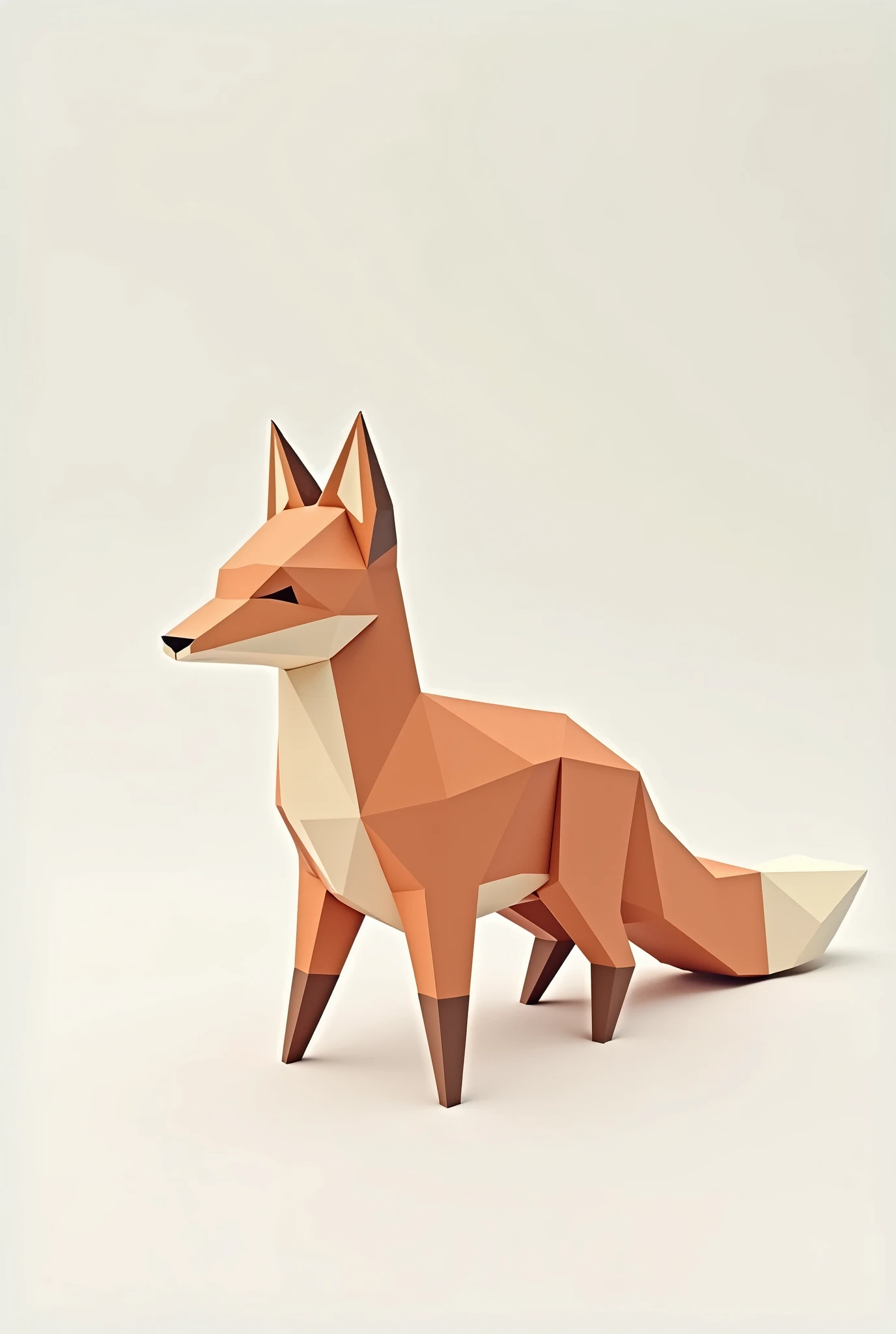 a low poly fox, really low
