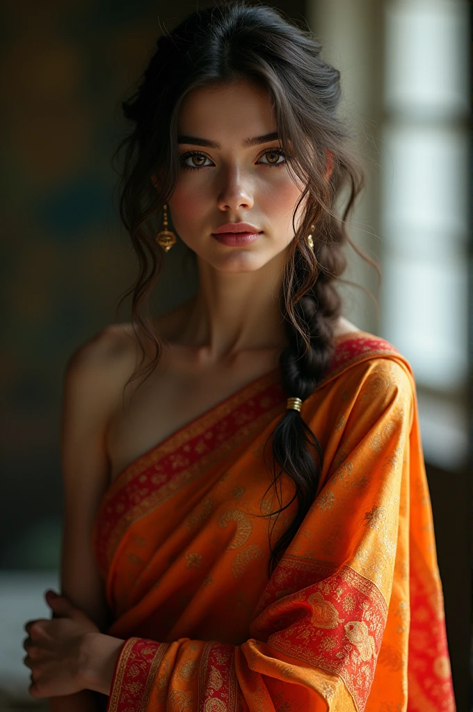 Russian girl in Indian saari age 22 see lustful