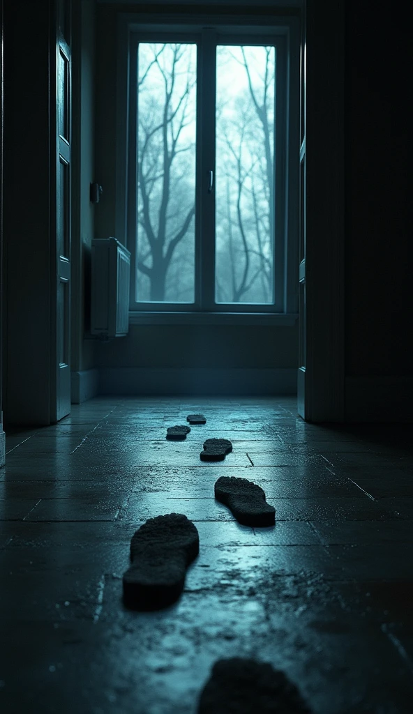 footprints led from the window