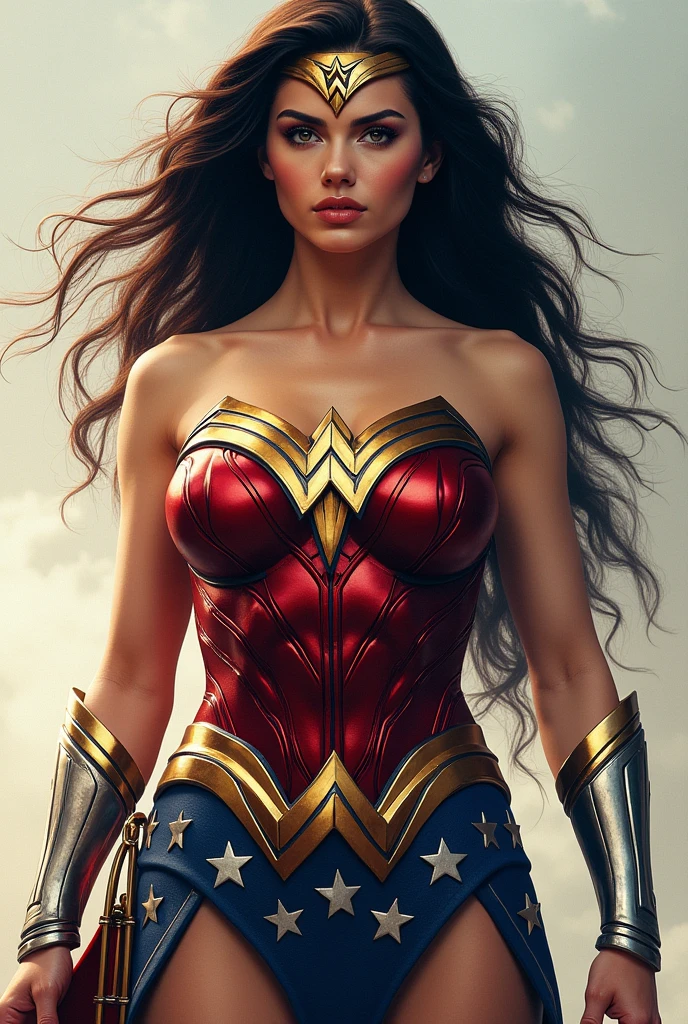 A photo of Wonder Woman in four