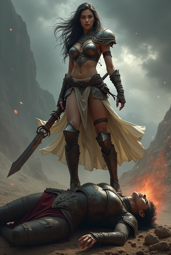 She Abolish from her enemy AND Gorgeous her body
battle ground