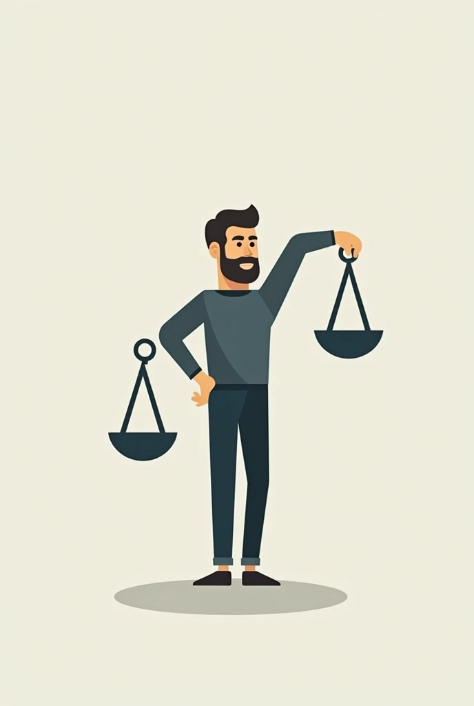 create a logo about a man holding a scale, shows journalism and politics (not photorealism)