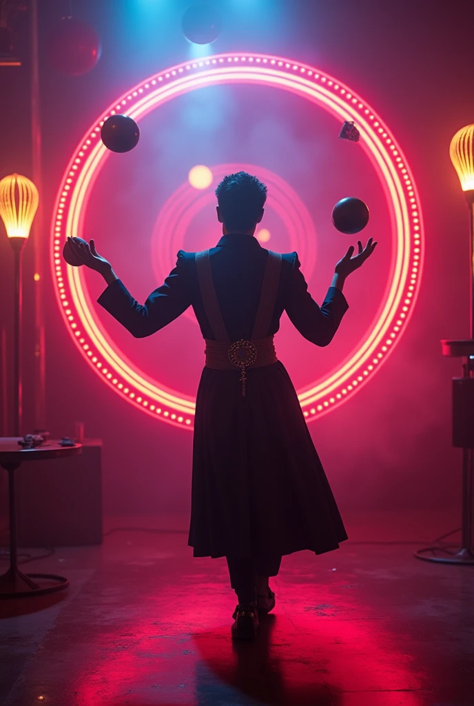8k, masterpiece, Super detailed, beautiful.juggler、Go Go Lamp