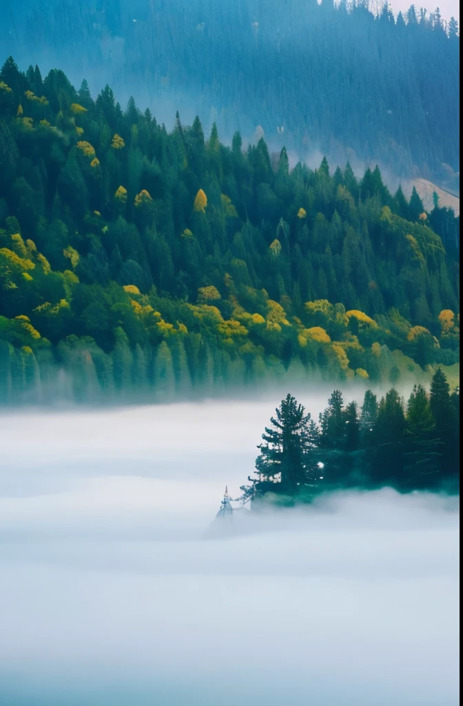 a view of a foggy valley with trees and mountains in the background, blankets of fog pockets, misty mountains, extremely beautiful and ethereal, blanket of fog, valley mist, misty forest, mists, mist in valley, rolling fog, fog rolling in, stunning nature in background, misty and foggy, foggy forest, fog and mist, beautiful misty wood, swirling fog