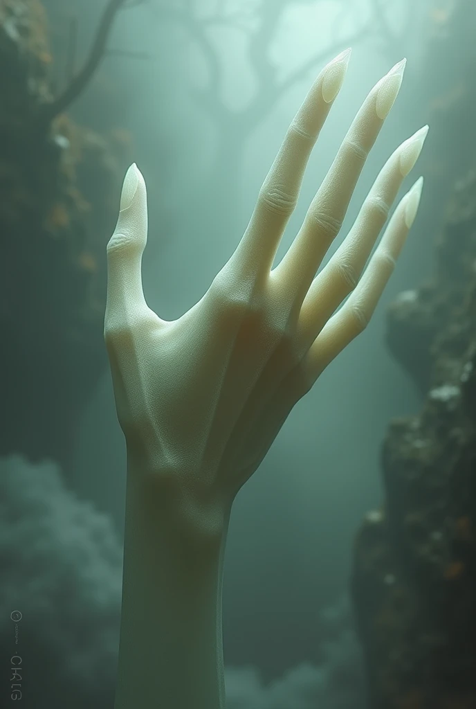 Hand with cigar-shaped fingers