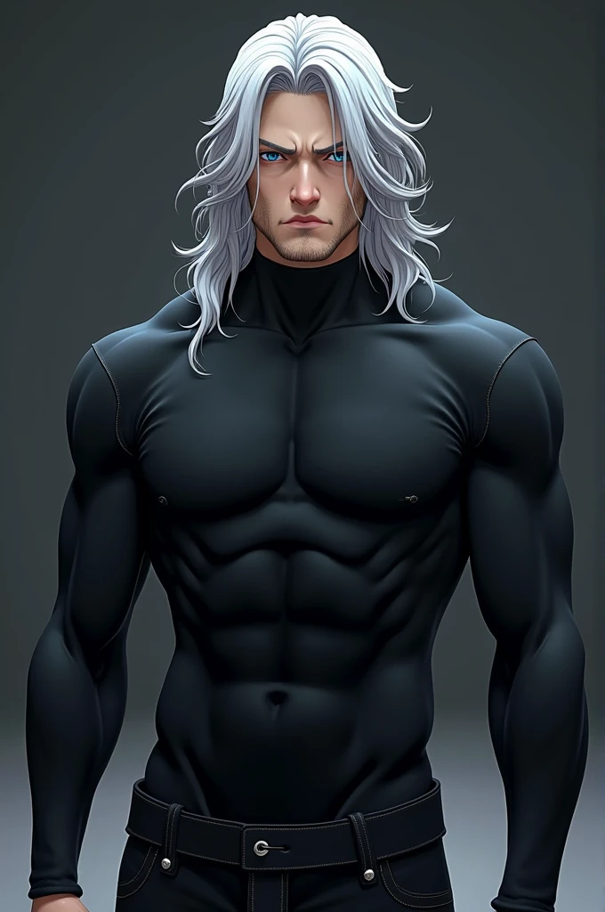 satoru gojo from jujutsu kaisen wear tight black shirt