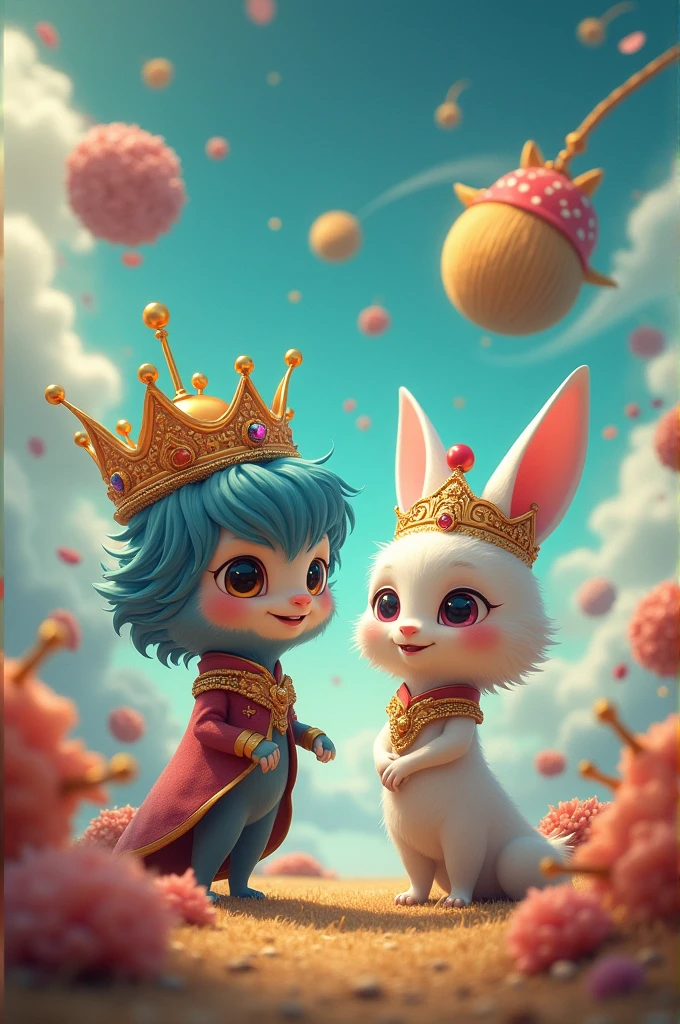 Create an image with crowns with the names of Chucho and Lulú