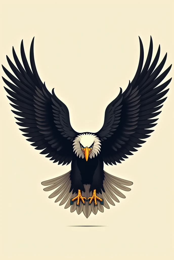 2d military flying Eagle insignia vector art. Stylized Eagle front profile. Flying wings. Classic color grade