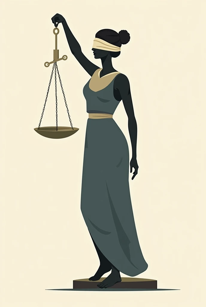 create a logo about a woman holding a scale, blindfolded, shows journalism and politics (not photorealism)