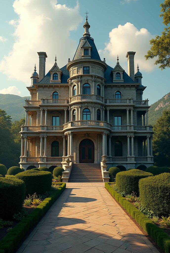 Create a cinematic mansion