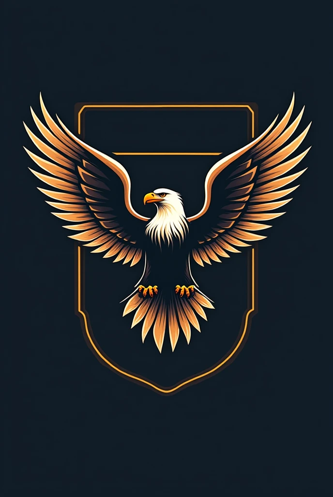 Military Flying eagle insignia. Military style eagle vector. Stylized vector motif.