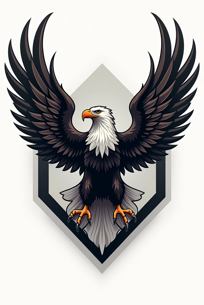 Military Flying eagle insignia. Military style eagle vector. Stylized vector motif.