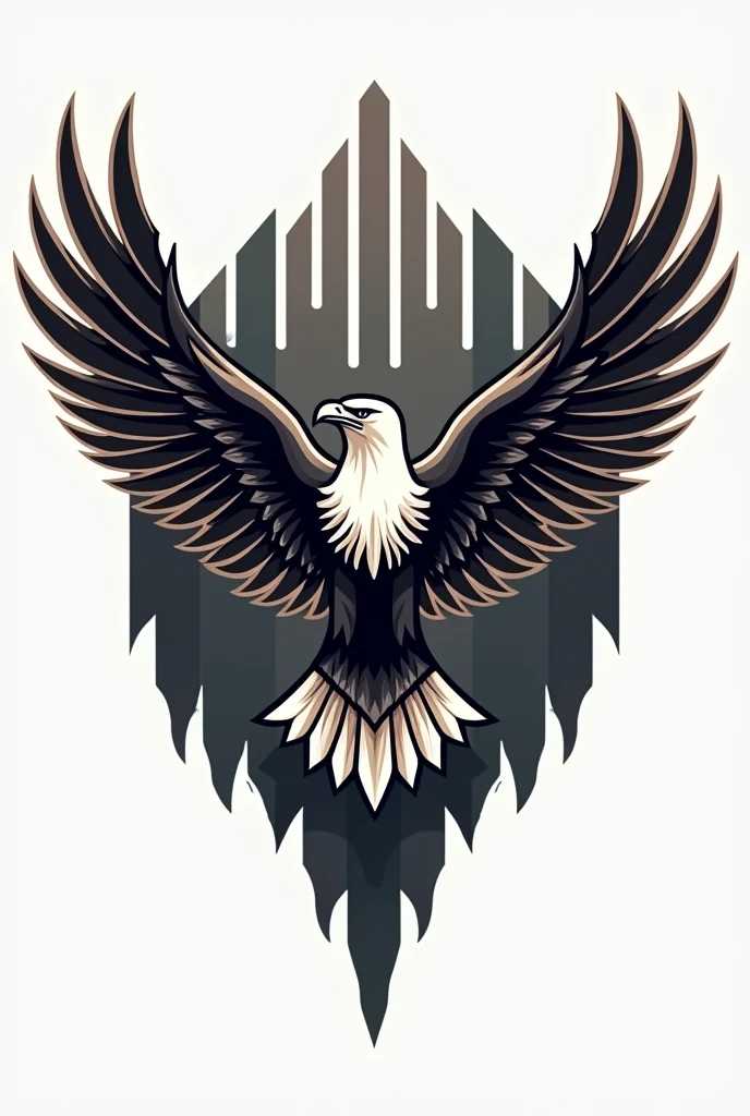 Military Flying eagle insignia. Military style eagle vector. Stylized vector motif.