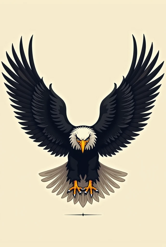 2d military flying Eagle insignia vector art. Stylized Eagle front profile. Flying wings. Classic color grade