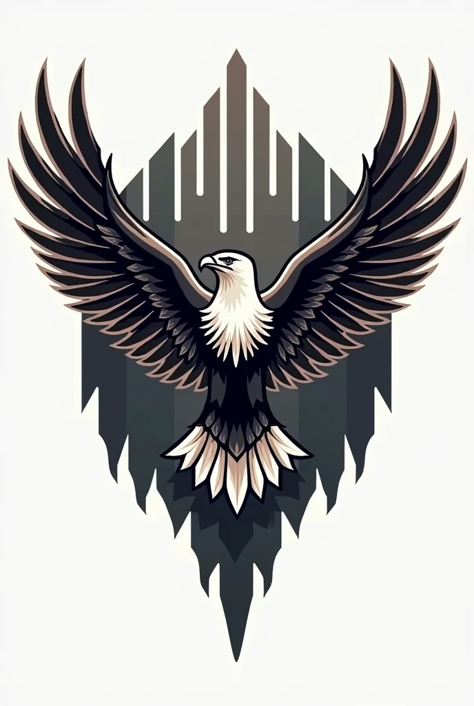 Military Flying eagle insignia. Military style eagle vector. Stylized vector motif.