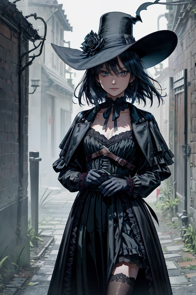 beautiful, (Tabletop:1.2), (最high quality:1.2), Realistic, Perfect Eyes, Perfect Face, Perfect lighting, (One person:1.2), knife, Jack the Ripper, Evil atmosphere, Skull belt,silk hat, Lock, Black Veil, trench coat, Mask with beak, Volumetric lighting:1.1, darkness, (detailed: 1.2), Kana, Suspended particles, (Depth of written boundary), high quality, Fujifilm 85mm, Remains, landscape, highly detaileded back ground, nightmare, 8k, Complex, grip, mysterious,Black Mist, Leather Handbags,dark, Horror