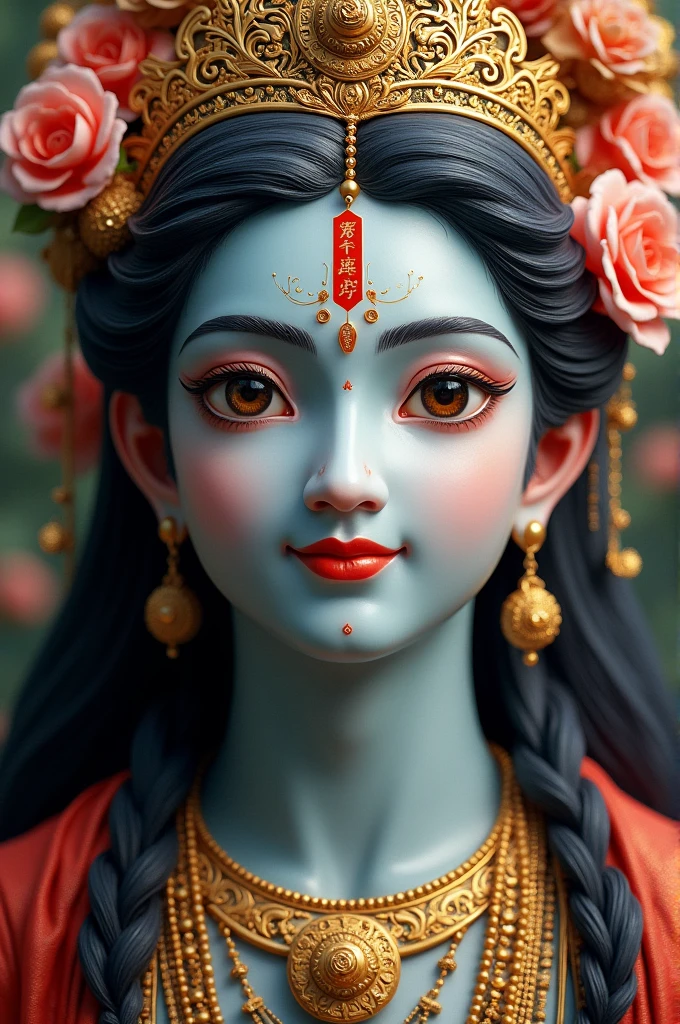 ((best quality)), ((masterpiece)), (detailed), perfect face image of lord Krishna in Chinese donghua style