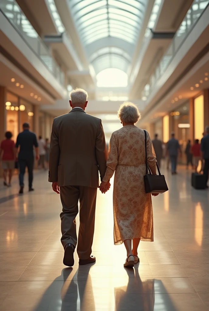 a old couple at the mall